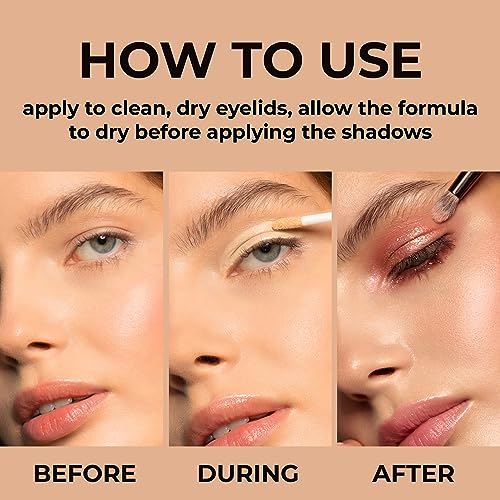 Lamel Insta Eyeshadows Base - Universal Colours - Clear, Waterproof, Vegan, Cruelty-Free, Made for Long-Lasting Wear - For Any Skin Tone and Type - 10 ml