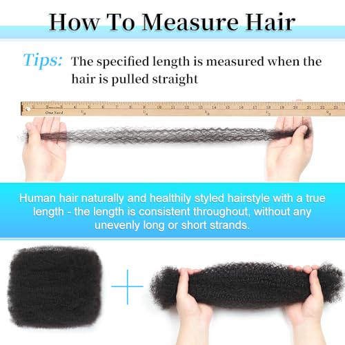 Afro Kinkys Bulk Human Hair for Dreadlocks Extensions Repair Locs, Twist Braiding Afro Kinky Human Hair for Locs 22 Inch 6 Bundles 120 Gram 4#
