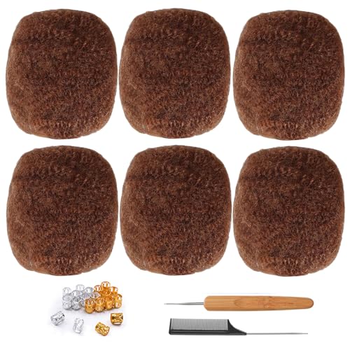 Afro Kinky Bulk Human Hair For Dreadlock Extensions Repair Locs,Twist Braiding, 100% Human Braiding Hair £¬30Grams each bundles Total (8Inch 6Bundles/Pack #30)