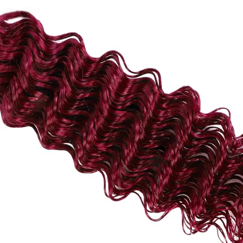 Burgundy Bundles Human Hair 99J Bundles Red Deep Wave Bundle 12 14 16 inch Burgundy Deep Wave Bundle 99j Red Color