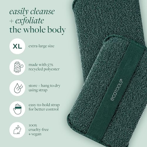 EcoTools XL Body Buffer, Exfoliating Body Scrubber, Large Sponge for Whole Body Cleansing, Quickly Remove Dry Skin, Eco-Friendly Bath Accessory for Men & Women, Cruelty-Free, 1 Count