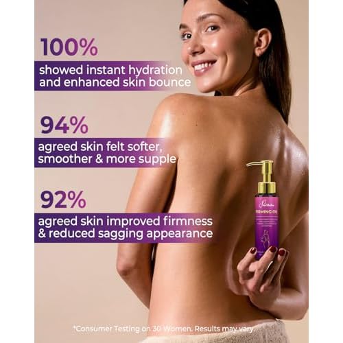 Body Firming Oil, 3.4 FL OZ Body Oil After Shower ? With 790,000ppm Tightening Oil(Grape Seed Jojoba Sweet Almond) &10,000ppm Hyaluronic Acid ? Fast-Absorbing For Hydrating Full Body, Lavender