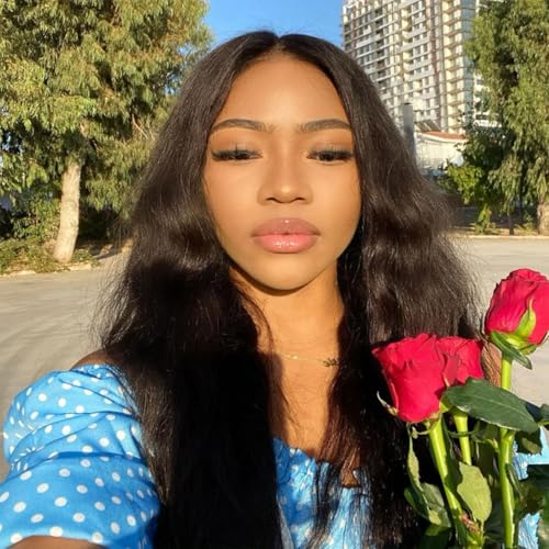 EMOL U Part Human Hair Wig Body Wave 14 Inches Upart Wig for Black Women Short Wavy Brazilian Remy Human Hair Glueless Wigs Natural Black Breathable No Sew In Beginner Friendly