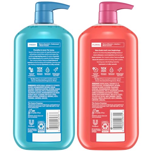 Suave Body Wash Variety Bundle ? Ocean Breeze 2-Pack & Wild Cherry Blossom, Gentle & Moisturizing Body Washes with Vitamin E, 30 Oz Ea (3 Piece Set)