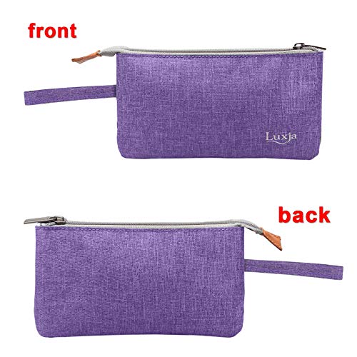 LUXJA Essential Oil Carrying Bag - Holds 9 Bottles (5ml-15ml, Also Fits for Roller Bottles), Portable Organizer for Essential Oil and Small Accessories, Purple