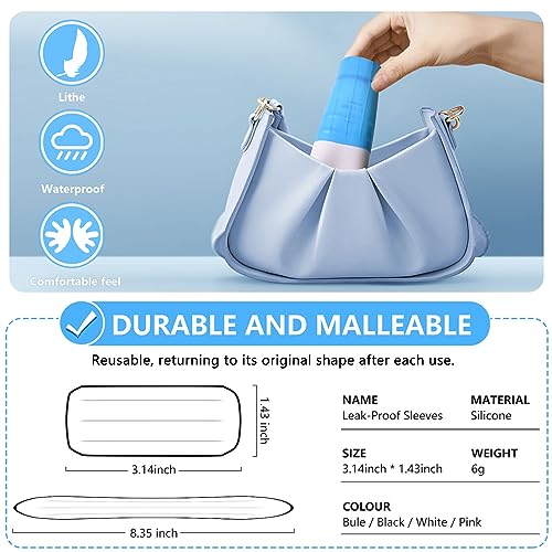 16 Pack Silicone Bottle Cover,Travel Essential for Women Men,Cruise Ship Essentials 2025,Beach Vacation Essentials,Travel Size Toiletries,Airplane Travels Accessories Elastic Sleeves for Leak Proofing