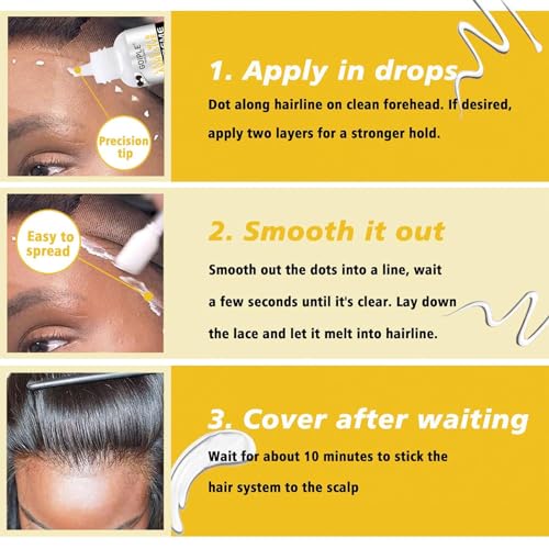 2 OZ Wig Glue for Lace Front Wigs, Waterproof Lace Hair Glue for Wigs, Fast Dry Lace Bond Strong Hold Transparent Laces Adhesive for Hair Replacement (60ML)