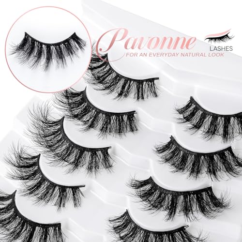 Cat Eye Lashes Wispy Fluffy, 8D Faux Mink 12-18MM (7 Pairs) - Dramatic Volume, Waterproof Lightweight, Daily & Party Wear, Reusable