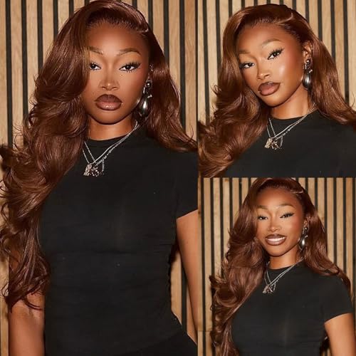 2x6 Closure Human Hair 20 Inch HD Transparent Lace 2x6 Body Wave Closure Middle Part Brazilian 4# Brown Human Hair Closure With Baby Hair