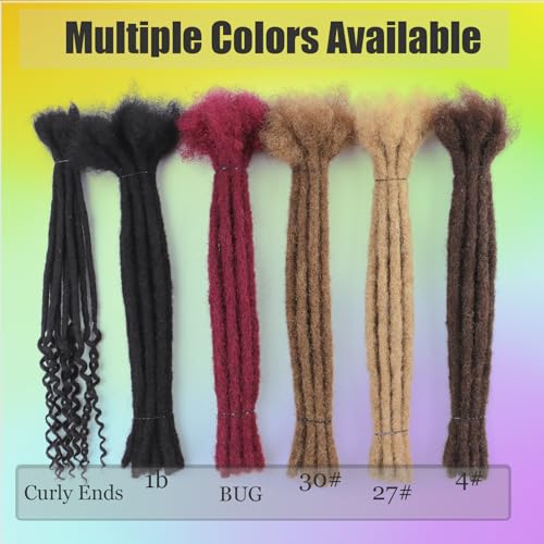 12 Inch Wine Red Dreadlock Extensions Human Hair Loc 60 Strands 0.6cm Real Human Hair Dread Extensions for Men BUG#