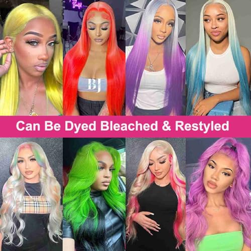 Sebast 34 Inch 13x6 613 Lace Front Wig Human Hair 200 Density Long Blonde Wig Human Hair 613 HD Transparent Lace Frontal Wig 13x6 Straight 613 Blonde Wigs Human Hair for Women