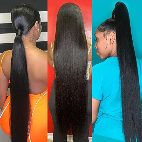 Younsolo Human Hair Bundles Straight Hair 4 Bundles 22 24 26 28 Inch Brazilian Virgin Hair 100% Unprocessed Natural Black Bundle