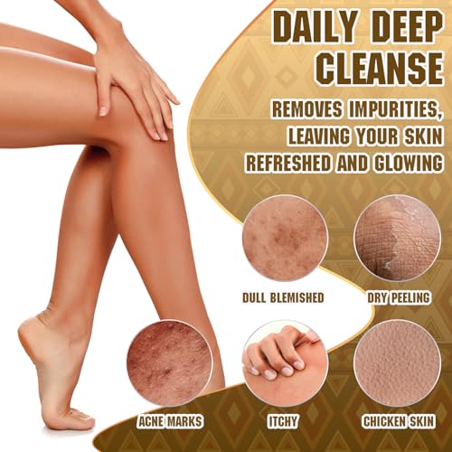2 Pieces African Net Sponge ? Real Authentic Exfoliating Bath Sponges for Silky Smooth Skin, Deep Cleansing Mesh for Full Body, Quick-Drying & Travel-Friendly£¨Blue Black£©