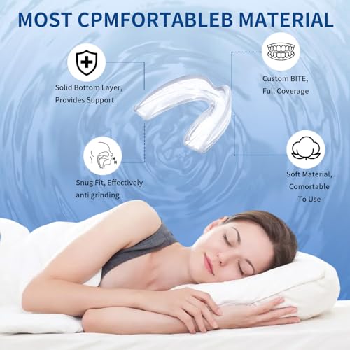 Mouth Guard for Grinding Teeth at Night,Night Guards for Teeth Grinding.Food-Grade&Comfotable Safety Mouth Guard for Sleeping(4 Packs).