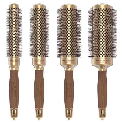 Olivia Garden NanoThermic Ceramic + Ion Speed XL Round Thermal Hair Brush - Not Electrical - Professional Blowout Brush for Normal to Thick Hair