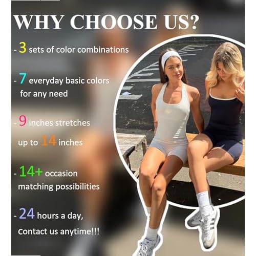 Tobeffect Headbands for Women Non Slip Trendy Womens Headbands 7PCS Elastic Hair Bands for Women's Hair Workout Sweat Head Bands Soft Thick Cotton Cloth Headband for Yoga Running Sport