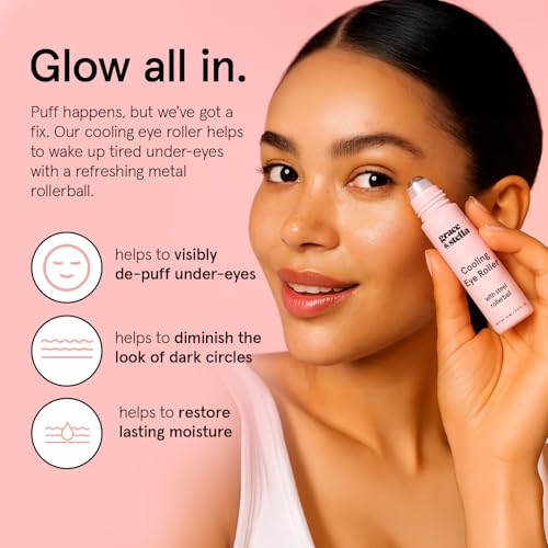 grace & stella Under Eye Brightener with Cooling Metal Rollerball - Ceramide & Caffeine Eye Cream for Puffy Eyes - Travel Size Toiletries - Vegan Skincare (15ml / 0.51floz)