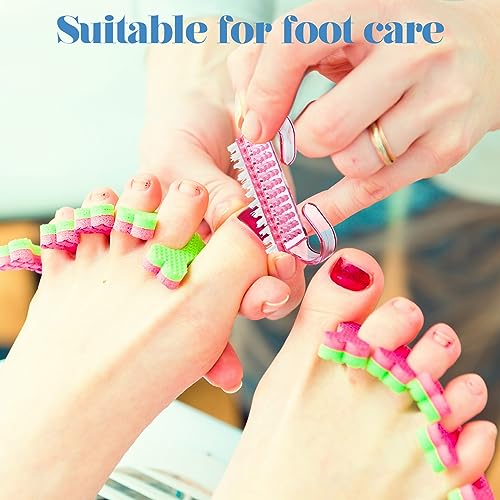 Bokon 400 Pcs Handle Grip Nail Brush Bulk Nail Scrub Brush Nail Brush for Toes and Nails Cleaner, Pedicure Scrubbing tool kit for Men and Women(Colorful)