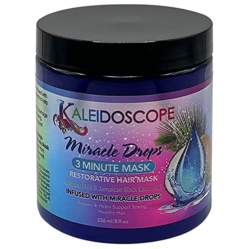 Kaleidoscope - Miracle Drops Collection ? Coconut Milk, Honey & Aloe Vera, Rice Water Moisturizing Blend ? Shampoo, Conditioner, Leave-In Conditioner, 3 Minute Mask, Styling Gel, Styling Foam ? Hair Care Bundle 6 Pcs Set