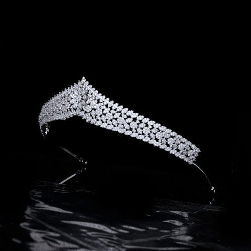 Cubic Zirconia Wedding Tiaras for Bride Small Sweet 16 Birthday Prom Queen Crown Pageant Headpieces Coronas Para 15 Anos Quinceaneras 2026 Silver Bridal Hair Accessories
