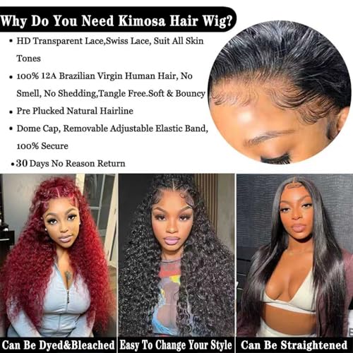 Deep Wave Lace Front Wigs Human Hair 13x4 Deep Lace Frontal Wigs for Women HD Lace 200 Density Wet and Wavy Kinky Curly Lace Front Wig Glueless Wig Pre Plucked with Baby Hair 20 Inch