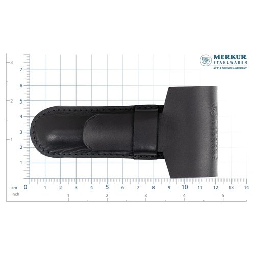 MERKUR Leather Razor Case - Black Cowhide, Fits All MERKUR Razors Except 24001, Up to 110 mm