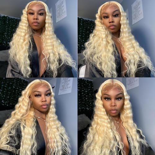 Blonde Clip in Extensions 8Pcs 110g Clip in Hair Extensions Real Human Hair Deep Wave 613 Blonde Clip ins Brazilian Remy Human Hair Extensions for Women Double Weft 30 Inch