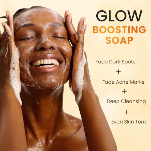 Turmeric Kojic Acid Soap for Dark Spots Brightening ? Facial Cleansing Bar with Vitamin C, Retinol, Collagen, Vitamin E, Glycerin, Shea Butter & Castile Olive Oil ? Soap for Women & Men (120g x 2)