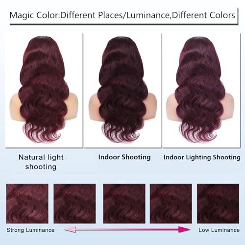 13x4 burgundy lace front wigs human hair Pre Plucked 180 Density HD Body Wave Lace Front Wigs Human Hair Pre Plucked Bleached Knots Transparent Frontal Wigs Human Hair(32inch)