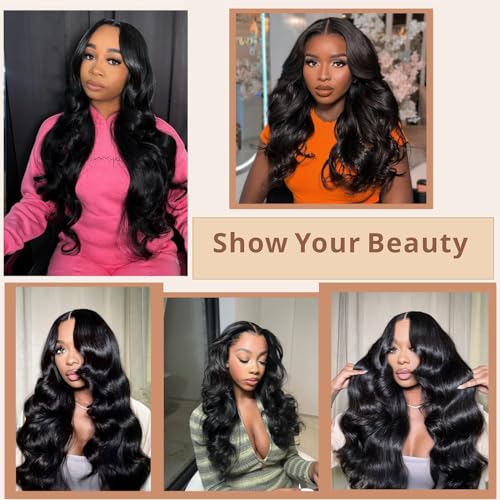 Body Wave Half Wig Human Hair 200% Density 3 In 1 Wear and Go Glueless Wigs Human Hair Seamless Half Wigs Human Hair Flip Over Wig Drawstring Headband Wig Human Hair Beginner Friendly 20 Inch