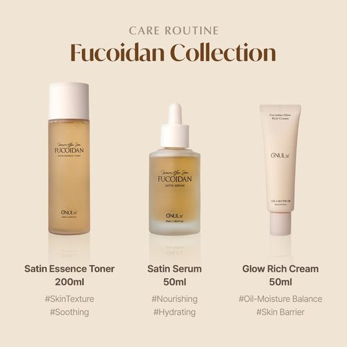 ONUL31 Fucoidan Satin Serum—Anti-Aging, Plump & Glow, Korean Glass Skin, Hydrating, Smoothing, Wrinkle Care, for All Skin Types (1.69 fl.oz./50ml)
