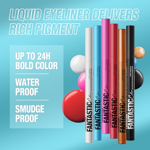 LANGMANNI 12 Colors Matte Liquid Eyeliner Set, Neon Colorful Pigmented With Long-lasting, Smudgeproof & Waterproof Eye Liner Makeup for Bold & Stunning Looks - Gift for Girls