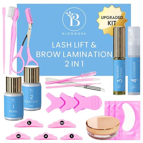 Lash Lift Kit & Eyebrow Lamination Kit ? 2-in-1 Solution for At-Home Brow Lamination & Eyelash Lift ? DIY Perm ? Lasts 6-8 Weeks, 15 Applications