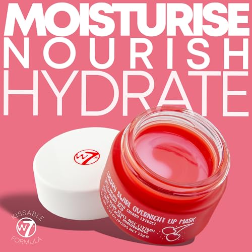W7 Sweet Dreams Overnight Cherry Swirl Lip Mask - Cherry Extract & Hyaluronic Acid - For Hydrated, Full Looking & Irresistible Lips