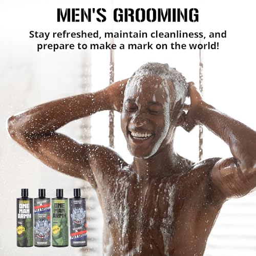 ONE MAN ARMY Men's Napalm Shampoo and Conditioner Set for Fuller, Thicker Looking Hair, Volumizing Product for Fine, Thinning Hair, Gift for Him, American Made, 16oz 2 Pack