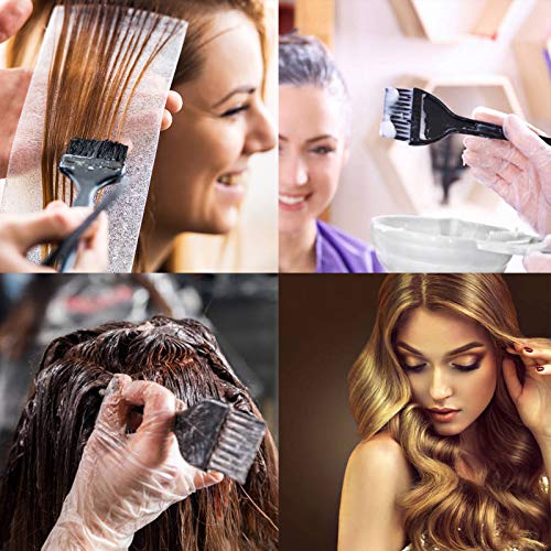 15 Pcs Hair Dye Coloring Kit, Hair Coloring Dyeing Bleaching DIY Salon Tool, Hair Tinting Bowl/Dye Brush/Mixing Spoon/Ear Cover/Gloves/Tint Comb Hair Dye Kit (Black)