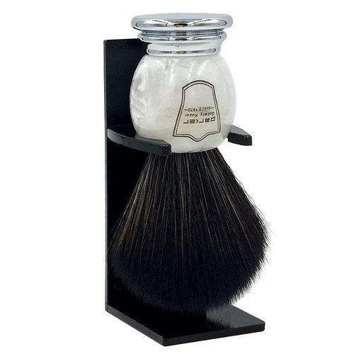 Parker Ultra Soft Synthetic Shaving Brush with Marbled Handle & Stand – 22mm Knot, Vegan, Fast-Drying, Cruelty-Free, Barbershop Quality, Gentle on Sensitive Skin, Builds Rich Cream & Soap Lather