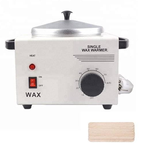 Single Pot Wax Warmer Professional Electric Wax Heater Machine Facial Skin SPA Equipment with Adjustable Temperature Set with Wood Craft Sticks（50 Pcs）