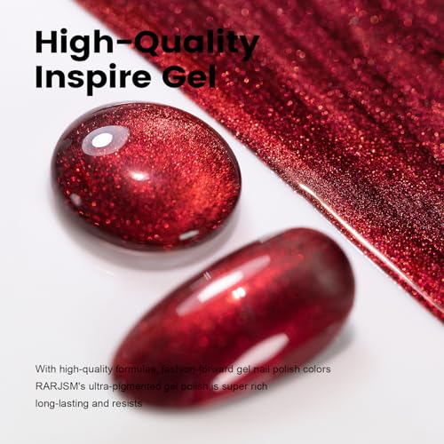 RARJSM Chameleon Gel Nail Polish Black to Red Multichrome Chameleon Color Changing Glitter Chrome GelPolish Curing Requires Sparkle Shimmer Nail Gel Varnish Soak Off DIY at Home Salon 15ml