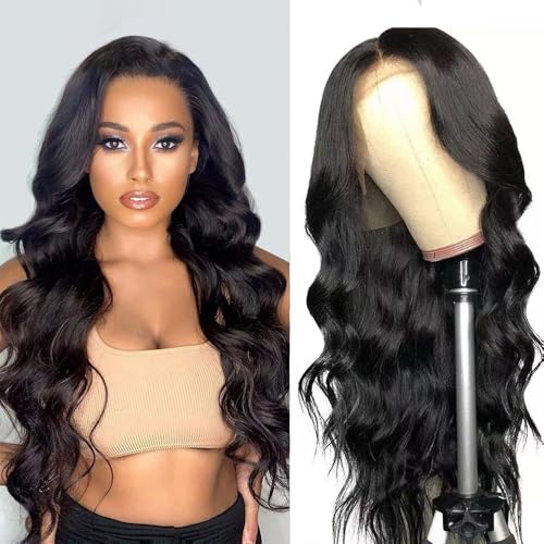 Large Cap Lace Front Wig 24 inch Cap Size Body Wave Human Hair 13¡¿4 wig 150% Density Pre Plucked with Baby Hair 18 inch