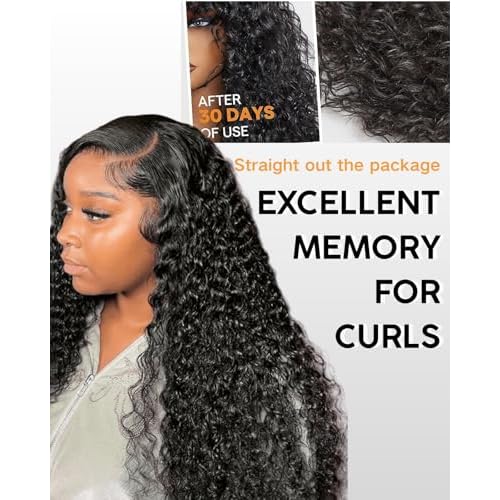 28 Inch Water Wave Lace Front Wigs Human Hair Wet and Wavy 13x6 HD Lace Front Wigs Human Hair Pre Plucked 200 Density Glueless Deep Wave Lace Front Wigs for Blak Women Full and Thick