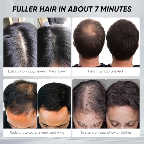 Hair Concealer Cream, Filling Cream for Bald Spots-Waterproof, Sweat-Proof Scalp Coverage, Instant Density Effect, Light and Not Heavy, Unisex Black