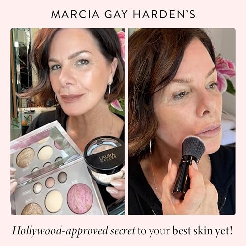 LAURA GELLER NEW YORK Baked Starter Kit: Fair, Best of the Best Full Face Palette + Baked Balance-n-Brighten Powder Foundation + Retractable Angled Kabuki Brush Set