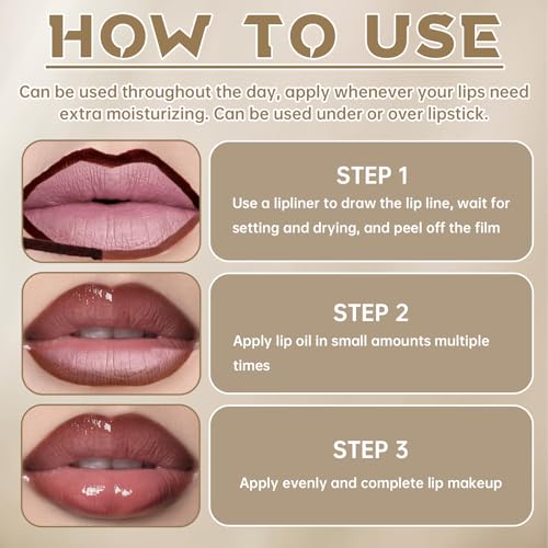 Peel Off Lip Liner Stain Tattoo, Long Lasting Waterproof Lip Stain Peel off, Tattoo Nude Lip Liner and Lip Gloss Combo, Non-Stick Cup Nourishing Lip Gloss Set Lipstick Makeup
