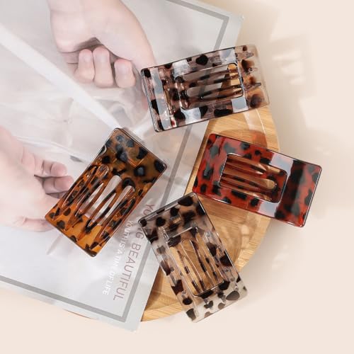 LATIMOON Flat Hair Clips Claw for Women,Large Flat Claw Clips,Non-Slip Strong Hold French Hair Clips for Thick Thin Hair(Testudinarious)