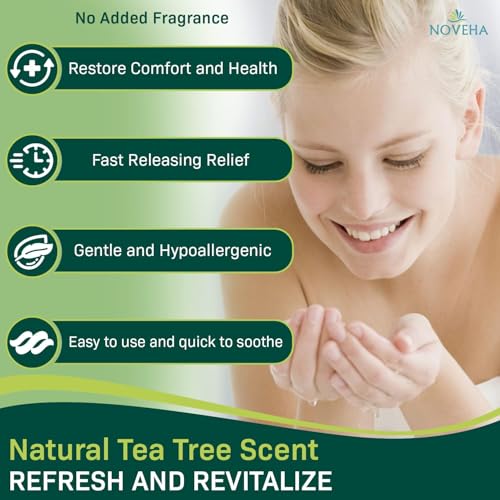 NOVEHA Demodex Eyelid Cleanser Foam | Extra Strength Tea Tree Oil Formula | Daily Face Wash For Eyelash, Demodex, MGD, Stye Eyes, Eye Irritations & Skin Dryness, 3.38 fl oz (3 Pack)