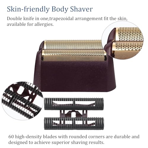 Finale Replacement Foil and Cutter Bar Assembly Compatible with wahl 5 Star Shaver 8061-100 8164,Gold Super Close Shaver Replacement Foil Compatible with wahl Foil Shaver Replacement Head, Red 2-Pack
