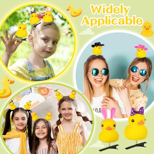 24 Pcs Duck Clips for Hair, Cute Festival Rave Sprouts, Yellow Hair Accessorie for School Home Party Props
