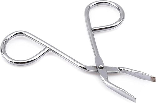 Silver Stainless Steel Eyebrow Scissors Tweezers,Elbow Pliers Clip Scissors,Flat Tip Tweezers Hair Plucker Hair Removal, Shave and Hair Removal for Women and Men Facial Hair