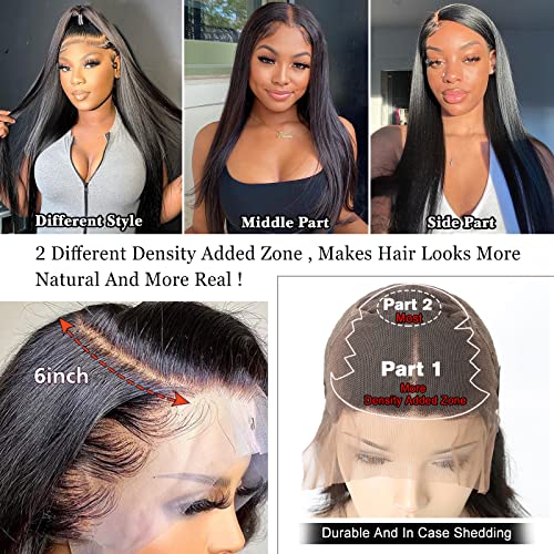 30 Inch 13x6 Lace Front Wigs Human Hair 15A Straight HD Lace Frontal Wigs Human Hair for Black Women Glueless Wigs Pre Plucked with Baby Hair Natural Hairline